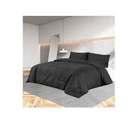 vidaXL Ensemble de housse de couette Noir 200x200 cm Coton136120 Noir G