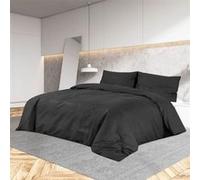 vidaXL Ensemble de housse de couette Microfibre légère 200x220 cm Noir