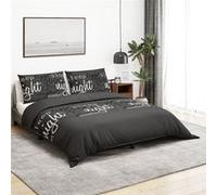Ensemble de housse de couette Noir 260x220 cm Coton
