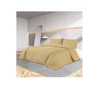 vidaXL Ensemble de Housse de Couette Taupe 200x200 cm Microfibre