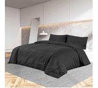 Ensemble de housse de couette - vidaXL - parure de lit - Microfibre - Noir - 260 x 240 cm akm54t6435