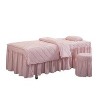 Ensemble de housses pour lit d’esthétique 4 Pièces Ensemble De Literie For Salon Beauté Massage Spa Linge Lit Épais Draps Couvre-lit Housse Couette(Light pink,70x190cm 4pcs)