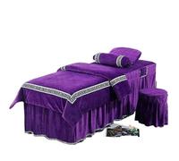 Ensemble de housses pour lit d’esthétique Parure de lit 4 pièces for salon beauté, draps épais, couvre-lit, massage, spa(05,FLAT BED SHEET_70X185CM)
