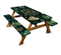 Ensemble de housses pour table de pique-nique 6 pieds, 3 pièces, 72 po x 30 po, imperméable, pour banc et nappe d'extérieur, protection pour camping, plage, barbecue, patio, jardin 51