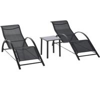 Ensemble de jardin 3 pièces - Salon de jardin - Extérieur - Table - 2 personnes - Résistant aux UV et à l'eau - Salon de jardin : 169 x 59 x 66 cm - Table : 41 x 41 x 45 cm