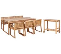 Ensemble de Jardin 6 Places en Bois d'Acacia Salle à Manger Extérieur avec