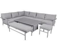 Ensemble de jardin aluminium Rojaplast TAMPA gris
