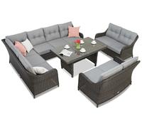 Ensemble de jardin avec canapé d'angle Toledo Comida 9 anthracite Garden Point