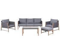 Ensemble de Jardin Canapé 5 Places Moderne Cadre en Métal avec Table Finition Bo