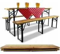 Ensemble de jardin de brasserie Ensemble de tente de brasserie pliable Table + 2 bancs