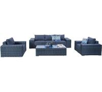 Ensemble de jardin en rotin artificiel Rojaplast MIAMI anthracite
