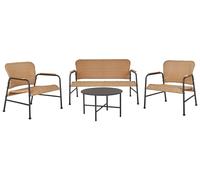Ensemble de Jardin en Rotin PE 4 Places avec Canapé et Fauteuils Table Basse Str