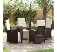 Ensemble de jardin exclusif - Table et 4 chaises en polyrotin marron