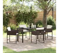 Ensemble de jardin exclusif - Table et 4 chaises en polyrotin marron