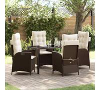 Ensemble de jardin exclusif - Table et 4 chaises en polyrotin marron
