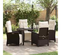 Ensemble de jardin exclusif - Table et 4 chaises en polyrotin marron