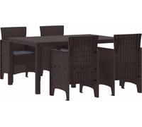 Ensemble de jardin exclusif - Table et 4 chaises en rotin synthétique "polytane" de couleur marron