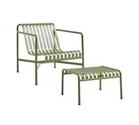 Ensemble de jardin lounge chair low + ottomane Palissade WxHxD 73x70x81cm/ WxHxD 65x60x37cm