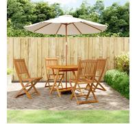 Ensemble de jardin - Maison Exclusive - Bois d'acacia massif - Pliable - Table ronde Ø110 cm