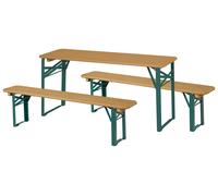 Roba Ensemble table et 2 bancs pour enfants Outdoor Party – teck lasuré, pliable dès 24 mois
