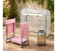 Ensemble de jardinage pour serre XL Tomato (3 pièces) – Serre à toit arrondi, banc à genoux et lanterne solaire