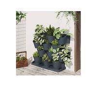 vidaXL Jardinières verticales – Set de 12 Anthracite en polypropylène