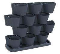 Ensemble de jardinières verticales 12 pcs Anthracite PP