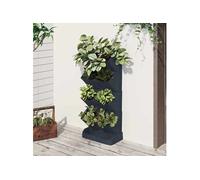 vidaXL Ensemble de jardinières Verticales 4 pcs Anthracite PP, jardinière, boîte à Fleurs, Pot de Jardin, lit surélevé, Pot de Fleurs, Pot de Fleurs