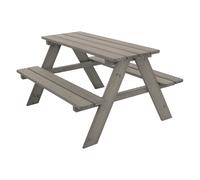 Ensemble de jeu pour enfants bois gris 4 places table de pique-nique + 2 bancs