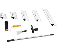 Ensemble de lames à lisser pour cloisons sèches, lames à lisser de 7/10/14/16/24 pouces + manche télescopique de 34 à 81,6 pouces, couteau en acier inoxydable, outils professionnels pour enduit de lis