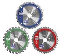 ensemble de lames circulaires de scie kwb 250 x 30/25 / 16 mm pour scies circulaires ou scies circulaires à main, pour les matériaux de panneau et les matériaux de construction en bois