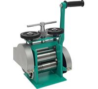 Ensemble de laminage pour bijoux - Machine de laminage manuelle combinée - Appareil de laminage pour tôles et fils - Acier, rouleaux lisses, 20 kg, pour la fabrication de bijoux à domicile - Vert