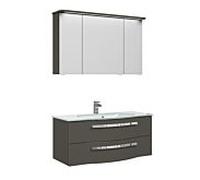 Ensemble lavabo Pelipal Série 4005 9.921.200.212 laqué gris pierre brillant/gris quartz brillant Select , poignée chromé , 120 cm