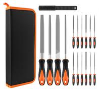 Ensemble de limes métalliques - Mini limes, 17 pièces - 4 limes de grande taille et 12 limes de précision - Pour le bois et le métal - Idéal pour les projets de bricolage - Couleur : orange