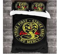 Ensemble de literie Cobra Kai 3 pièces Housse de Couette - Noir - Parure de couette - 100% Microfibre - Lavable