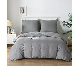 Ensemble de literie Good Nite, 200x200 cm, 3 pièces, gris. Ensemble de draps en microfibre comprenant : un drap-housse de 200x200 cm + 2 taies d'oreiller de 80x80 cm. Respirant et doux
