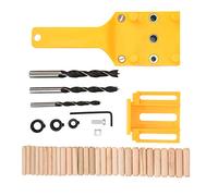 Ensemble de localisateur de Guide de perçage de trous droits pour le travail du bois, 38 pièces avec Distance réglable (Jaune)