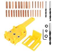Ensemble de localisateur de poinçons pour Le Travail du Bois en ABS, Kit d'outils de perçage de Trous de Poche pour Chevilles pour Le perçage de précision et la menuiserie dans