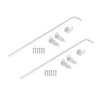 Ensemble de loquets de portail de clôture, blanc | Butée verticale en métal de 61 cm avec plaques de montage pour accès côté cour