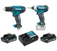 Ensemble de machines MAKITA AKU - tournevis DF333 et ynamométrique TD110 en coffret aluminium CLX224X