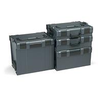 Ensemble de mallettes à outils empilables Bosch Sortimo L-Boxx 102-374 anthracite | Système de rangement modulaire pour outils | Boîtes à outils robustes compatibles L-Boxx