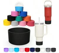 Ensemble de manchon en silicone pour tasse, base, tapis antidérapant et dessous de verre, convient aux bouteilles d'eau de sport en acier inoxydable de 32/40 oz, housse de protection en silicone pour 