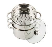 Ensemble de marmites vapeur - KINGHOFF - KH-3328 - Inox - Ø 22 cm - Tous feux (induction)