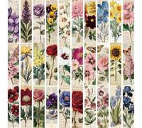 Ensemble de marque-pages style vintage pour femmes et hommes, 30 pièces, motif fleur (Bouquet vintage 381)