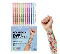 Ensemble De Marqueurs De Peinture Pour Le Visage - Stylo À Dessin Pour Peinture Pour Le Visage De 5,62 Pouces | 12 Pièces Craie De Pour La Peau - Formule Lavable Pour Tatouages Temporaires