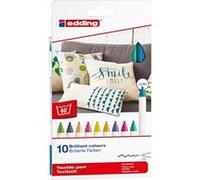 edding Marqueur permanent pour textile 4600 pointe ogive 1 mm Pochette de 10