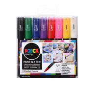 Ensemble De Marqueurs Peinture Posca PC-1M Pointe Extra Fine 8 Couleurs Standard