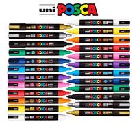 Ensemble de marqueurs Uni Posca PC-3M, imperméables et opaques, pour super mangas et graffitis, fournitures artistiques, papeterie pour la rentrée scolaire Polypropylène