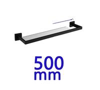 Ensemble de matériel de salle de bains, acier inoxydable 304, finition noire mate, étagère en verre 50cm