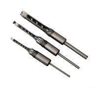 Ensemble de Mèches Carrées pour Mortaiseuse | Forets en Acier Haute Traités Thermiquement 56HRC, Queue Ronde 19mm pour Perceuse Électrique, Outil de